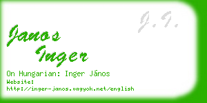 janos inger business card